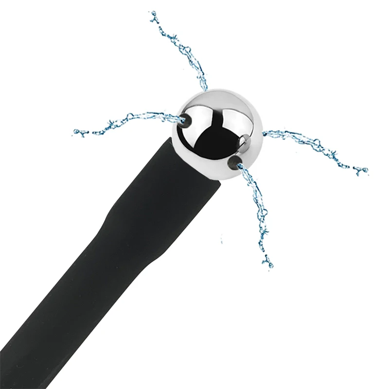 Silicone Enema Toy Metal Hollow Head Douche Syringe Shower Nozzle Cleaning For Female Male