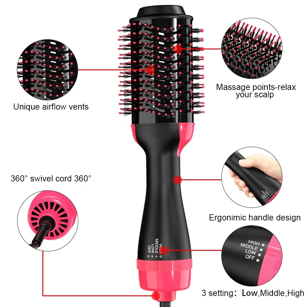 Secadores De Cabelo 1000W Hair Straightener Brush Professional Salon Cepillo Secador Dryer Electric Hot