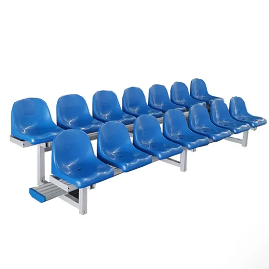 Two row soccer filed bleachers, portable indoor bleachers seat bench for sale