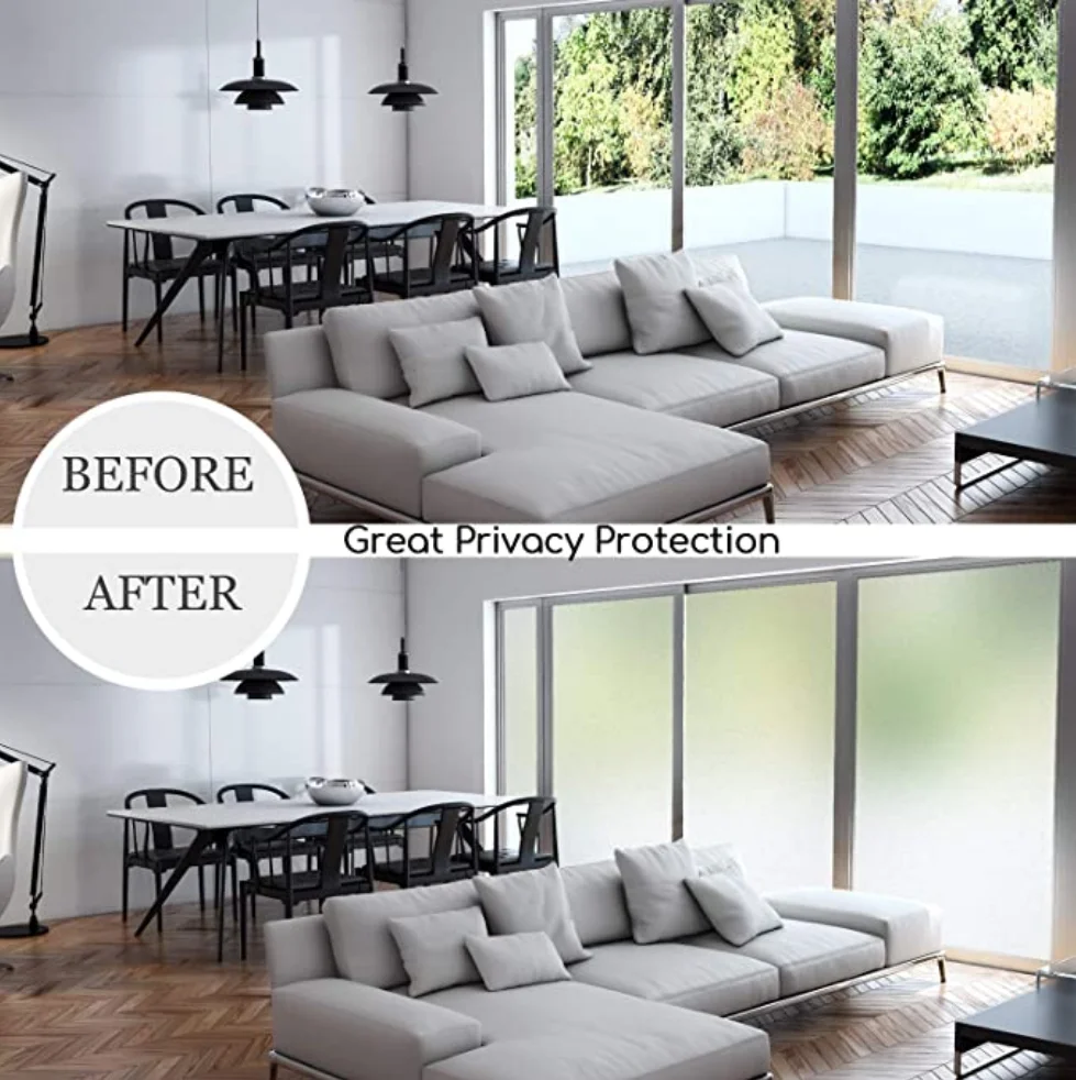 Factory Price PVC Decorative Glass Film Frosted Transparent Adhesive Privacy Window Film Sticker