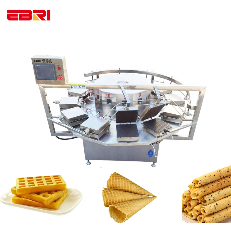 Industrial Commercial Equipment Stroopwafel Icecream Wafer Egg Roll Waffle Maker Ice Cream Cone Make Machine for Trade