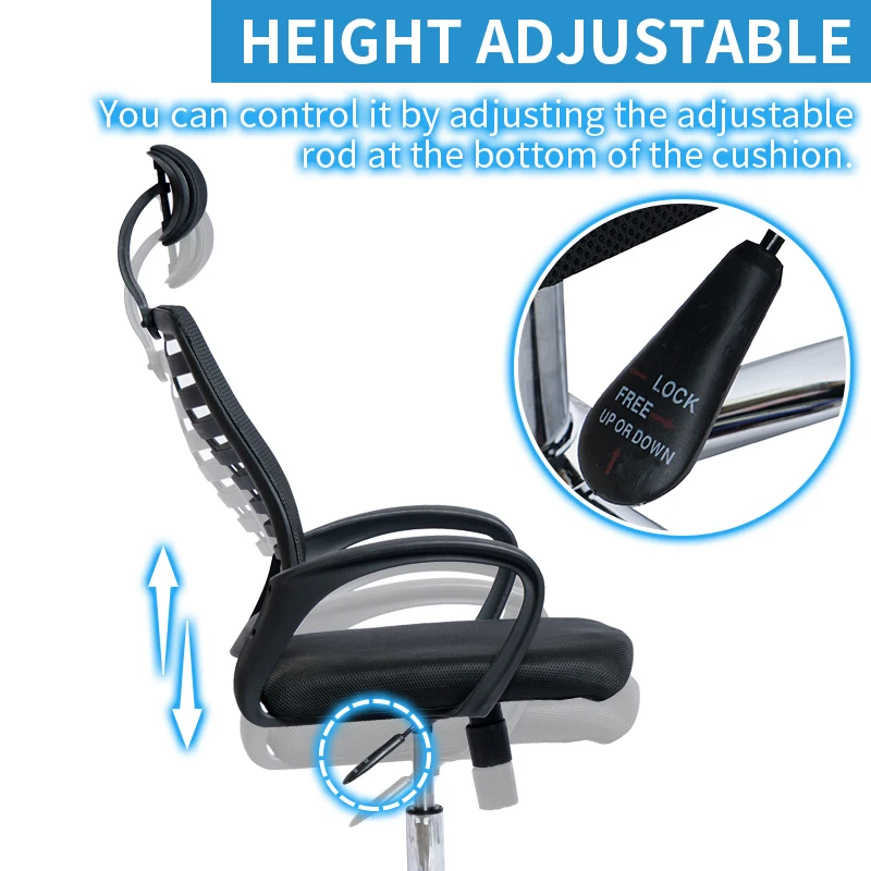 New Design High Back Boss Computer 360 Revolving Headrest Office Mesh Chair With Chrome Leg