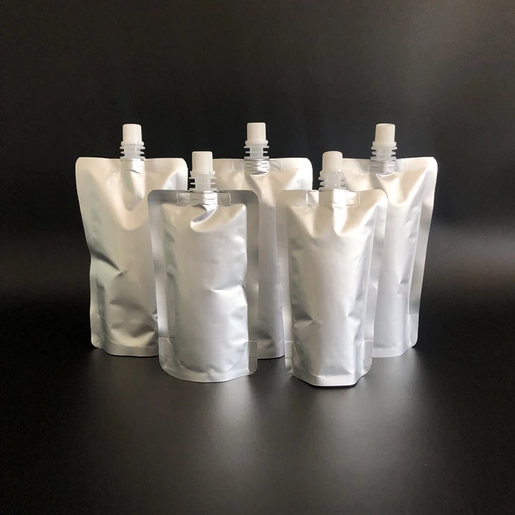 Custom printed handbag cooking bag 220ml~2.5L aluminum foil juice liquid upright bag with spray bag