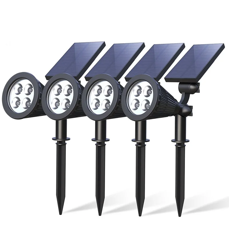 Outdoor Waterproof 4/7 RGB Led Adjustable Solar Motion Sensor Spot Light for Garden Landscape