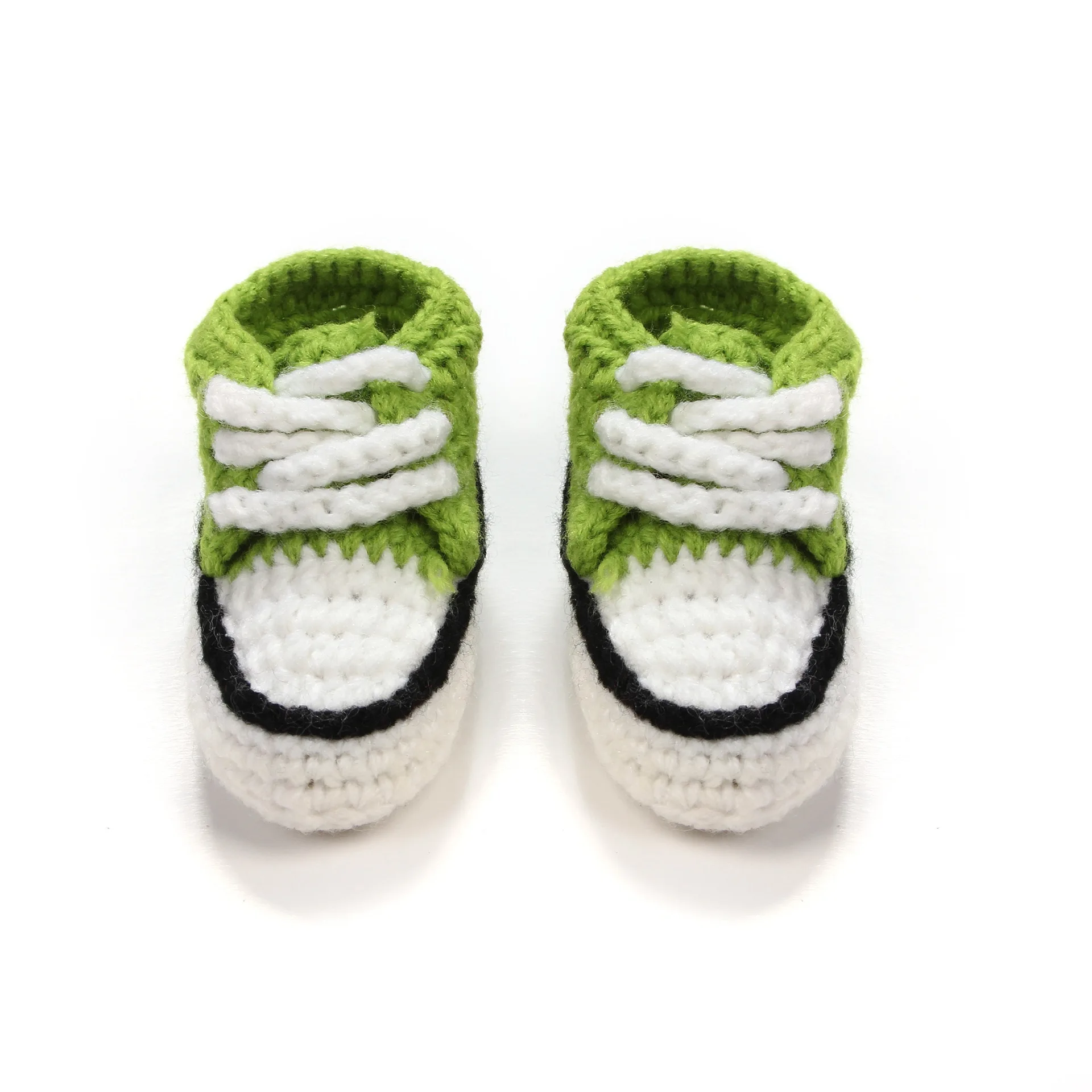 Crochet Neon Green Baby Sneakers Soft Handmade