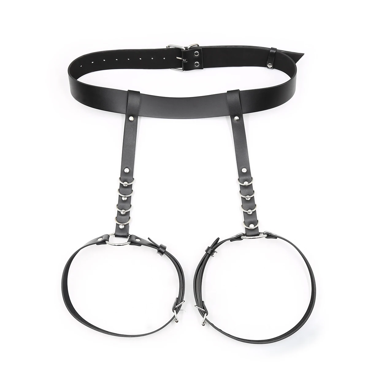 Punk Leather Lingerie Thigh Harness Leg Harness Black Body Waist Belts Rave Caged Garter Belts