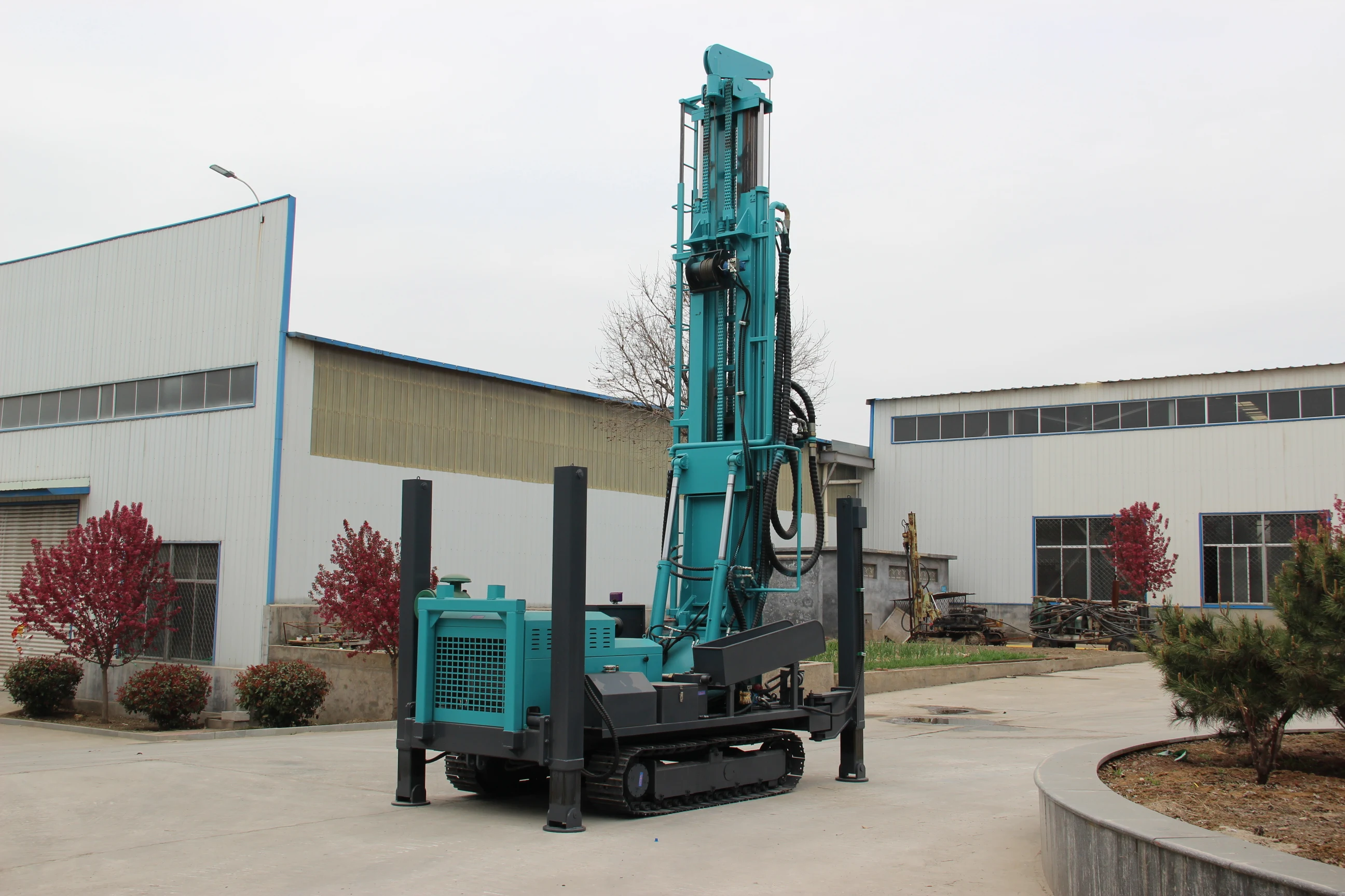 350m Depth Hydraulic Crawler Water Well Drill Rig with Diesel Engine 220V Rotary Gear Motor Core Usage for Drilling