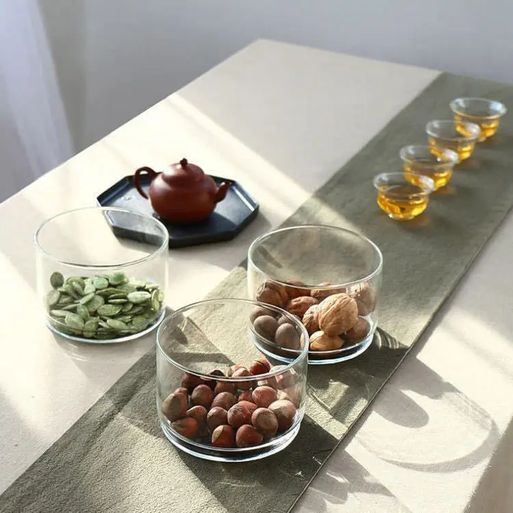 Home kitchen multilayer High Borosilicate Glass Storage Jar With Bamboo Lid