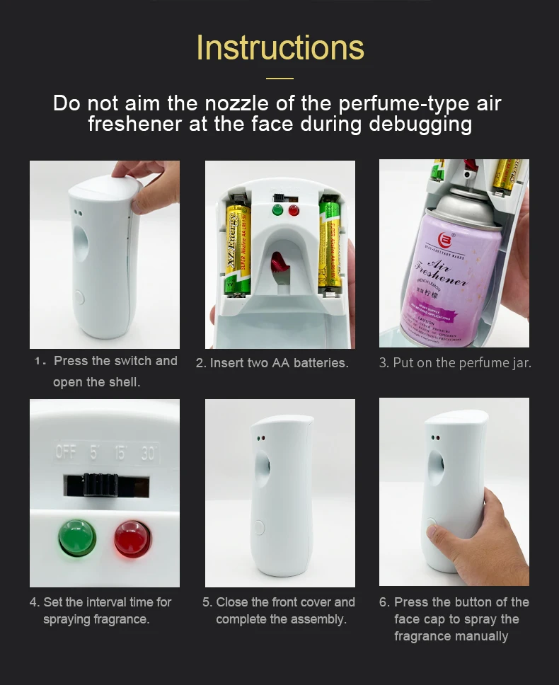 Home bathrooms fragrance refill wall mounted automatic spray air freshener dispenser