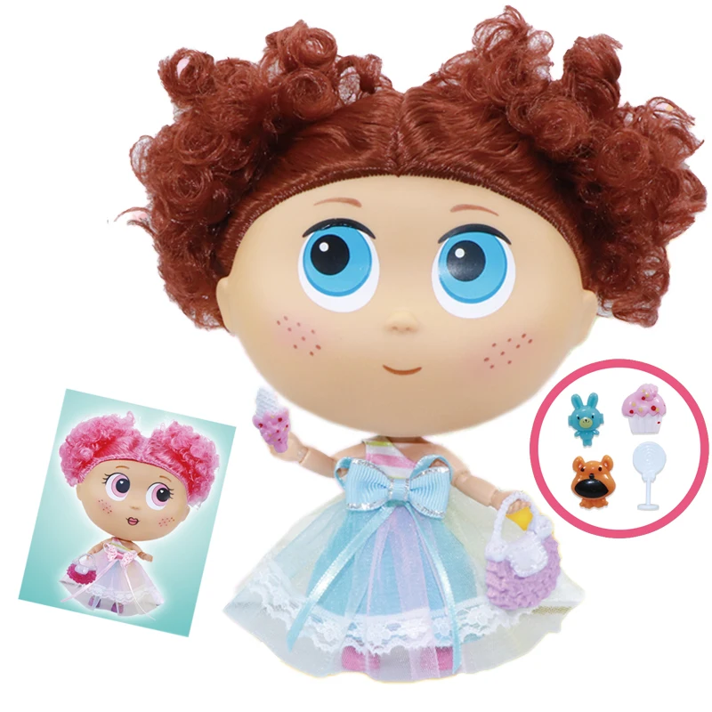 Big head plastic 7 inch 18 cm breeder with movable joint baby doll solid Joint body Fashion Doll Set for kids gift