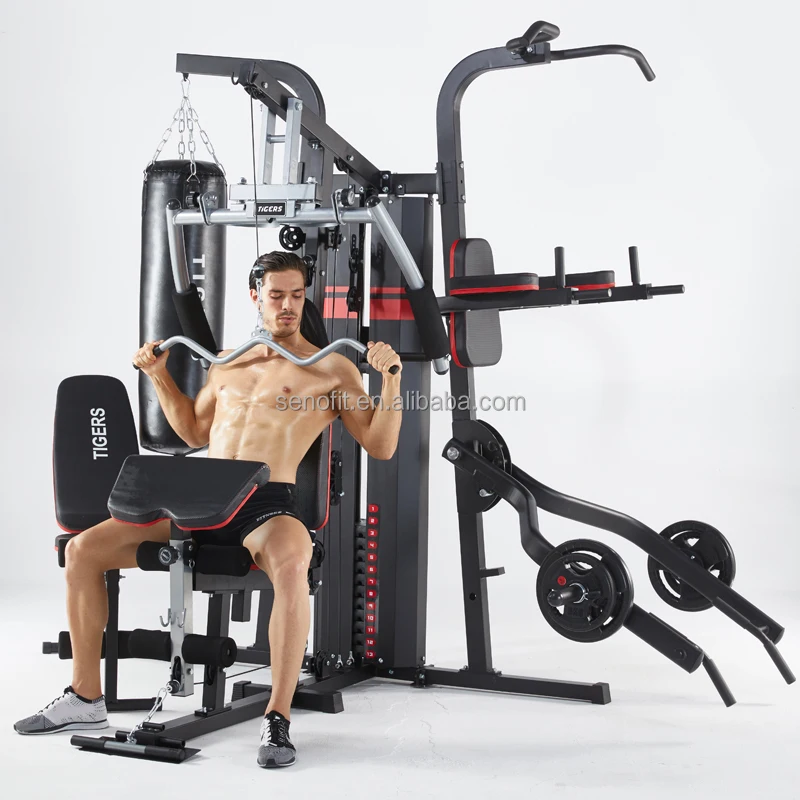 SENAOFIT home trainer body building kraftstation fitness multi gym mutli function station 4 station strength training equipment