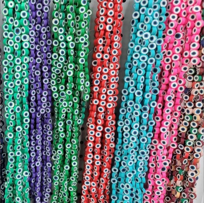 new shape 10mm soft clay beads high quality Eye Pattern polymer clay beads for jewelry making