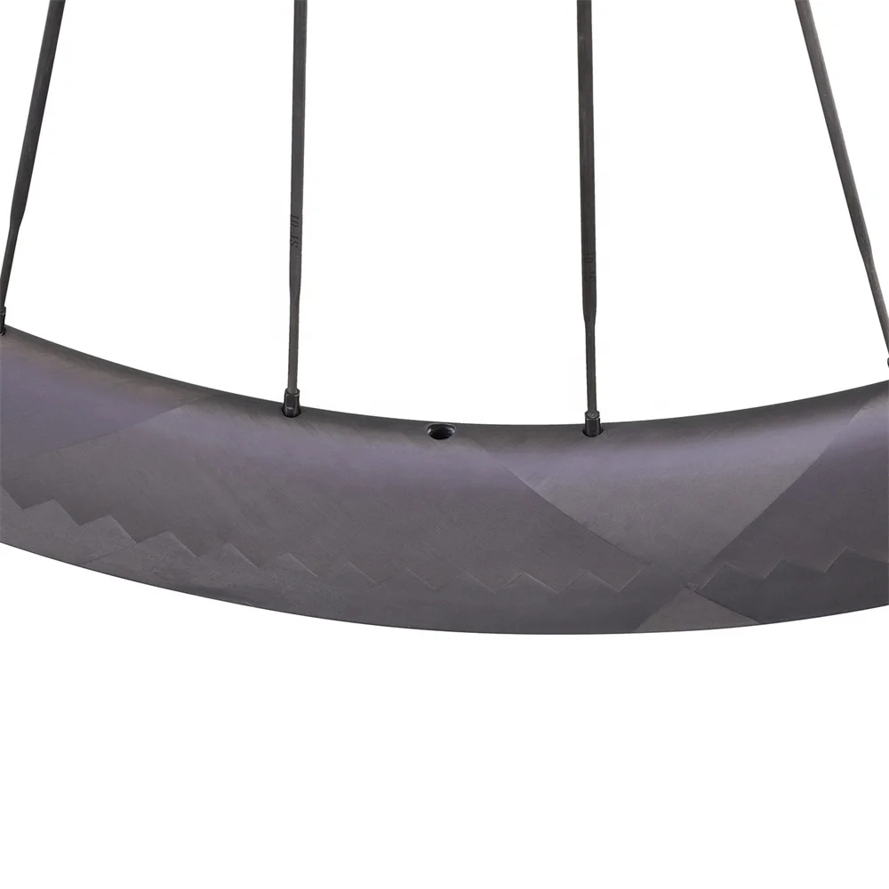 Carbon disc brake clincher wheel 12K twill weave
