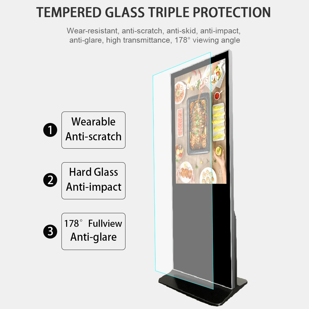 32 Inch Kiosk Machine Rohs CE FCC Advertising Player Floor Stand Digital Signage And Displays