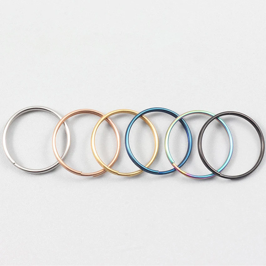 Wholesale Stainless Steel Gold Double Layers Spring Ring Rose Gold Split Ring Jewelry Finding Components Connectors Keychain