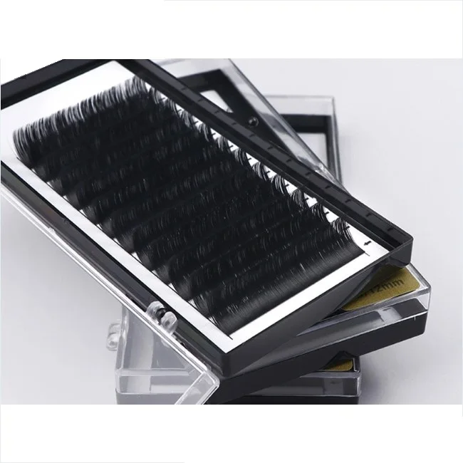 High Quality Handmade Volume Lashes Volume Eyelash Extension Korean PBT Fibers Fake Eyelash CD Curl  Matte Black Lashes
