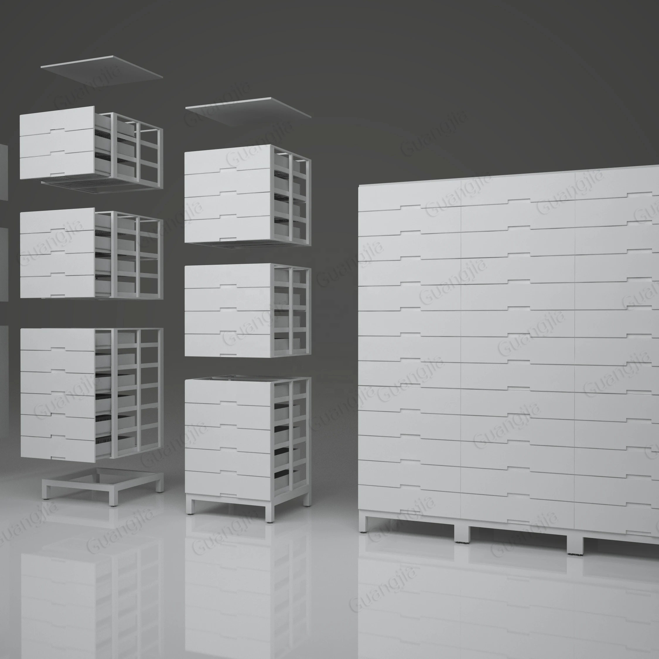 European Style Pharmacy Drawer System Cabinet Display Shelf and Rack