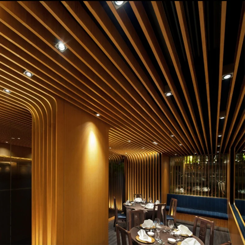 Factory Price Ceiling Tiles Interior Decorative False Ceiling WPC Hollow Moistureproof interior WPC Roof Ceiling Design