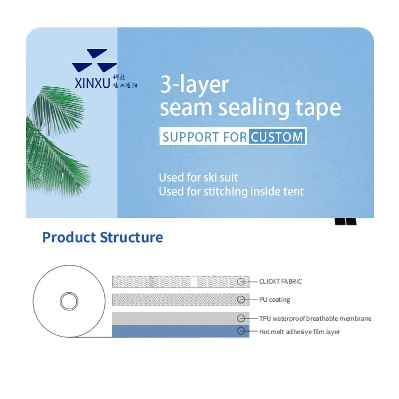 3 LAYER heat seam sealing tape waterproof  seam sealing tape for canvas fabric