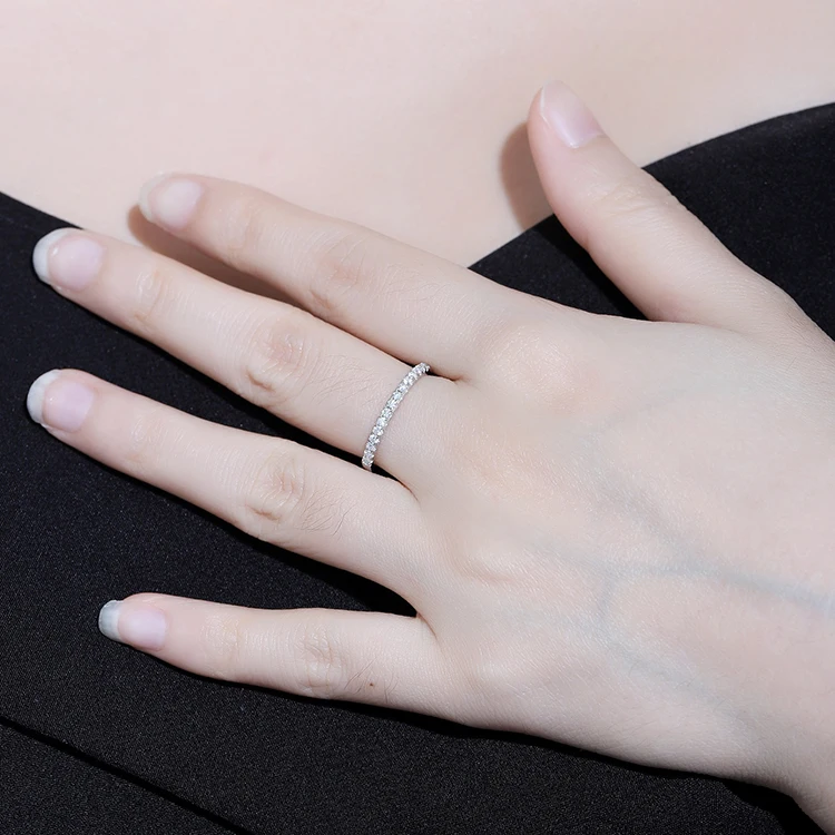 Zhanhao Manufacturer Direct Sale Wholesale S925 silver guard ring Moissanite Ring fashion simple design cheap price