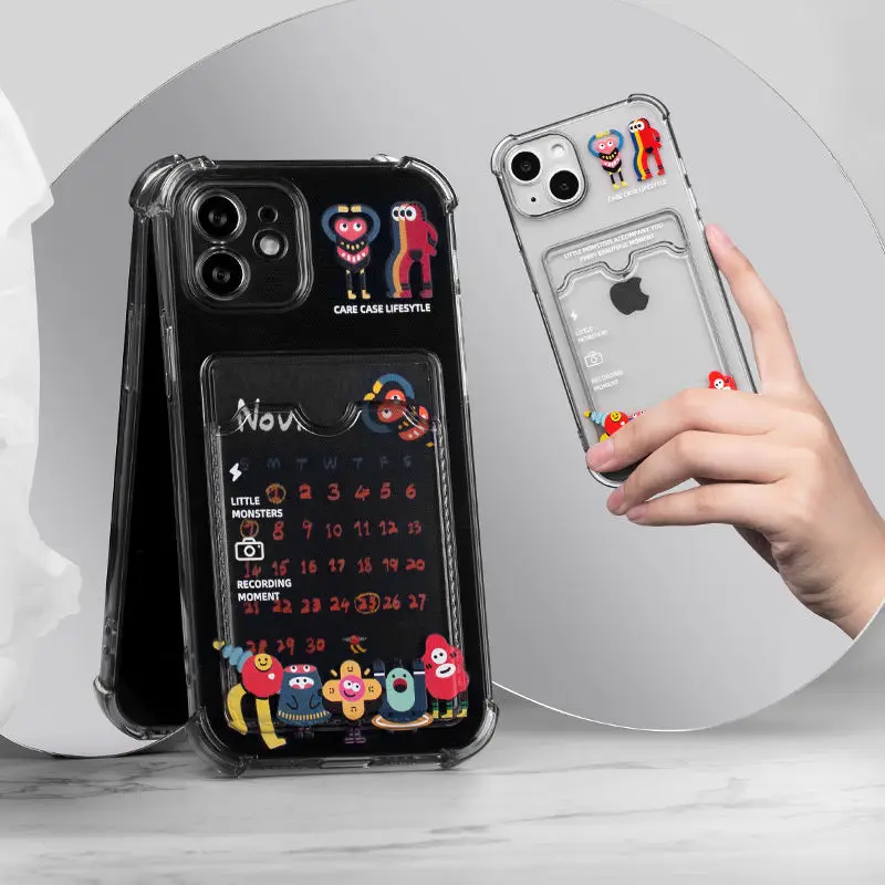 New Transparent Credit Card Photo Change Card Holder Bag For Mobile Phone Case Iphone X 7p 8p 10 11 12 Pro Max