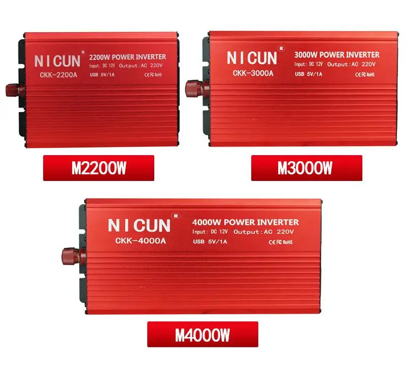 Wholesale Power DC to AC Inverter 500/800/2200/3000/5000W 12/24Vdc to 110/220Vac Intelligent Vehicle Power Inverter