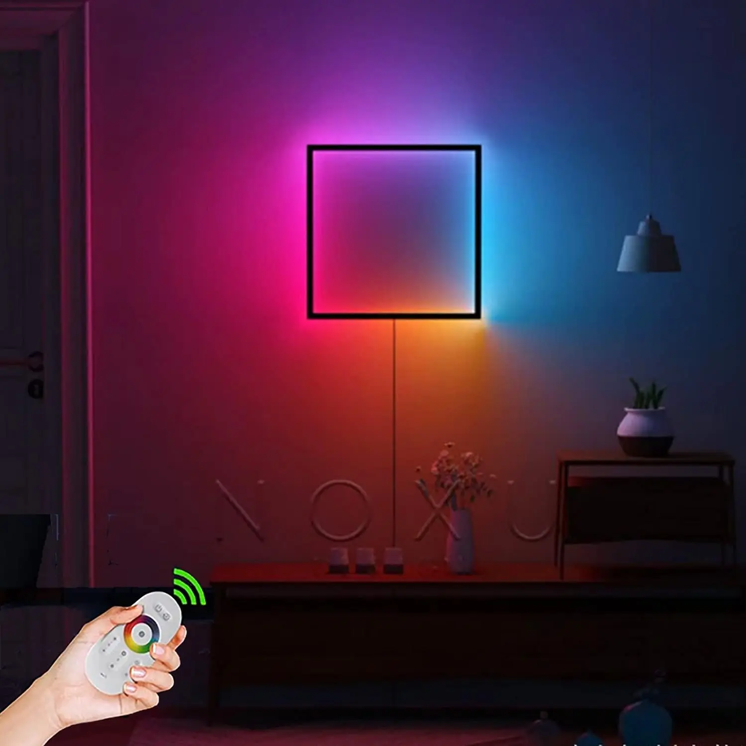 Крытый светодиодный настенный светильник RGB красочный кольцевой Настенный Бра с пультом дистанционного управления используется в спальне Коридорная лестница