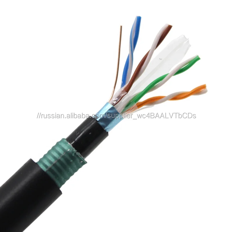 Multi core twist пара FTP бронированный кабель lan cat6 с желе заполнены