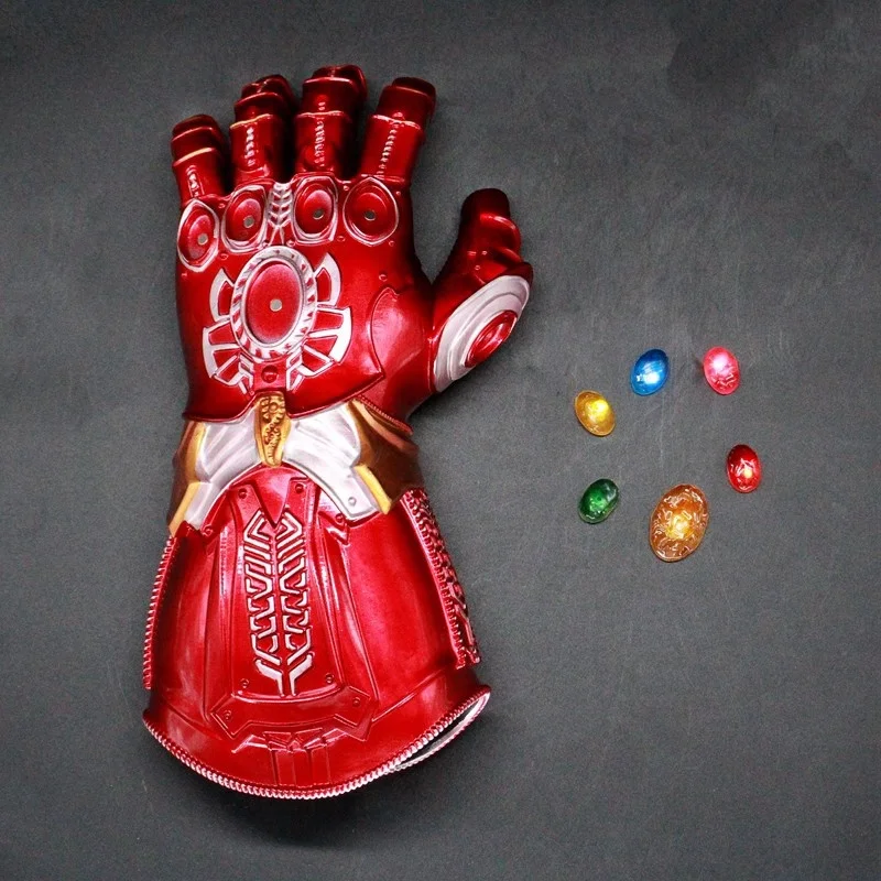 Movie Anime Kids Weapons, Kids Toys, Birthday Party Gifts , Hero Gloves Light Up Removable Gemstone Accessories, Infinity Stones