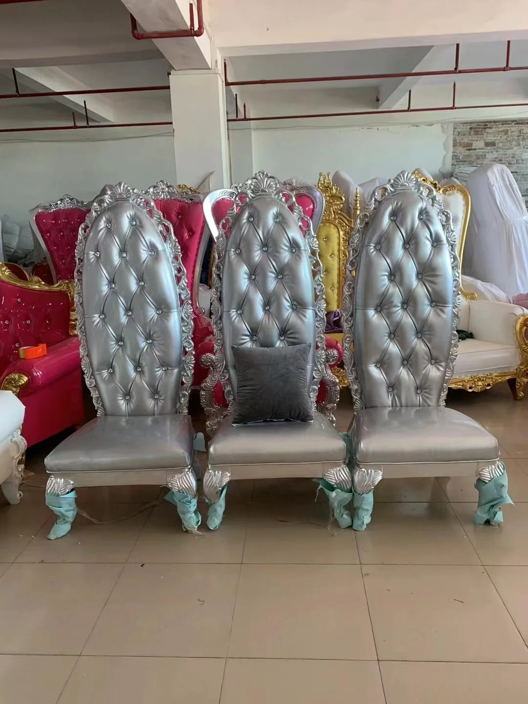 Wedding HIgh Back Bride and Groom Throne Chair For Sale
