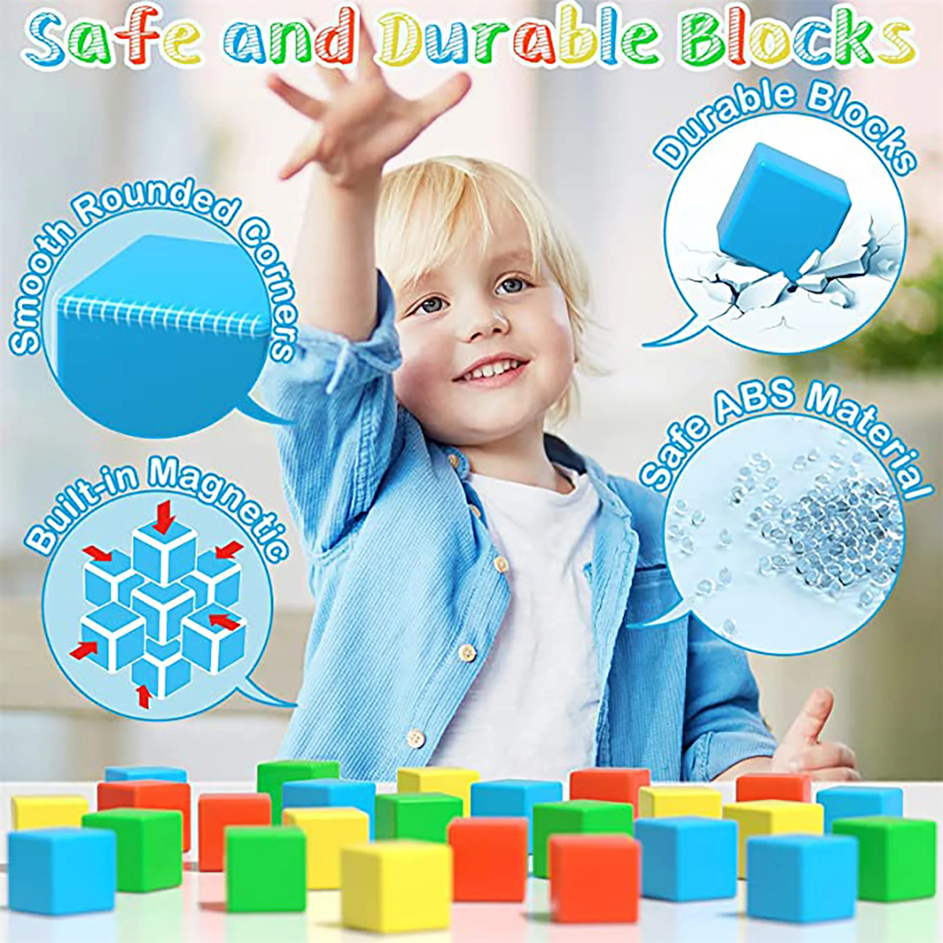 36 Pieces Large Magnetic Building Blocks for Toddlers Toys Age 2-4 teaching resources Magnetic Cubes for Kids