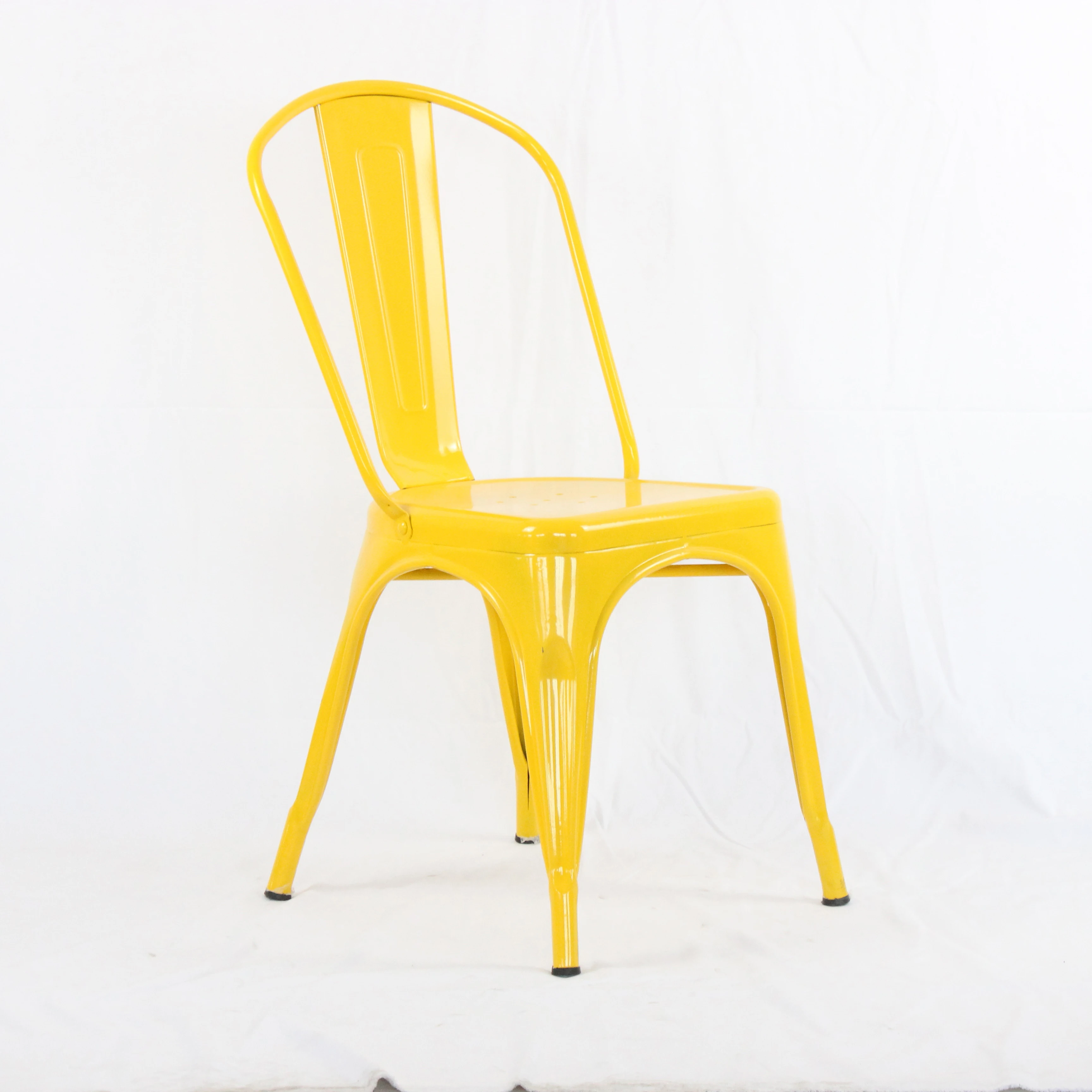best selling factory supply Sillas Iron cafe dining chairs for Bistro Restaurant Cafe with colorful painting