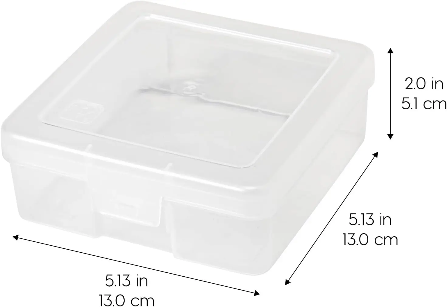 Merryart square Mini Clear Plastic Organizer Storage Box small Containers with Hinged Lids for Small Items Craft Projects