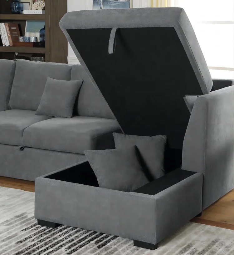 US warehouse in stock American style sectional 9 seater U shaped corner sofa bed with storage both left and Right chaise