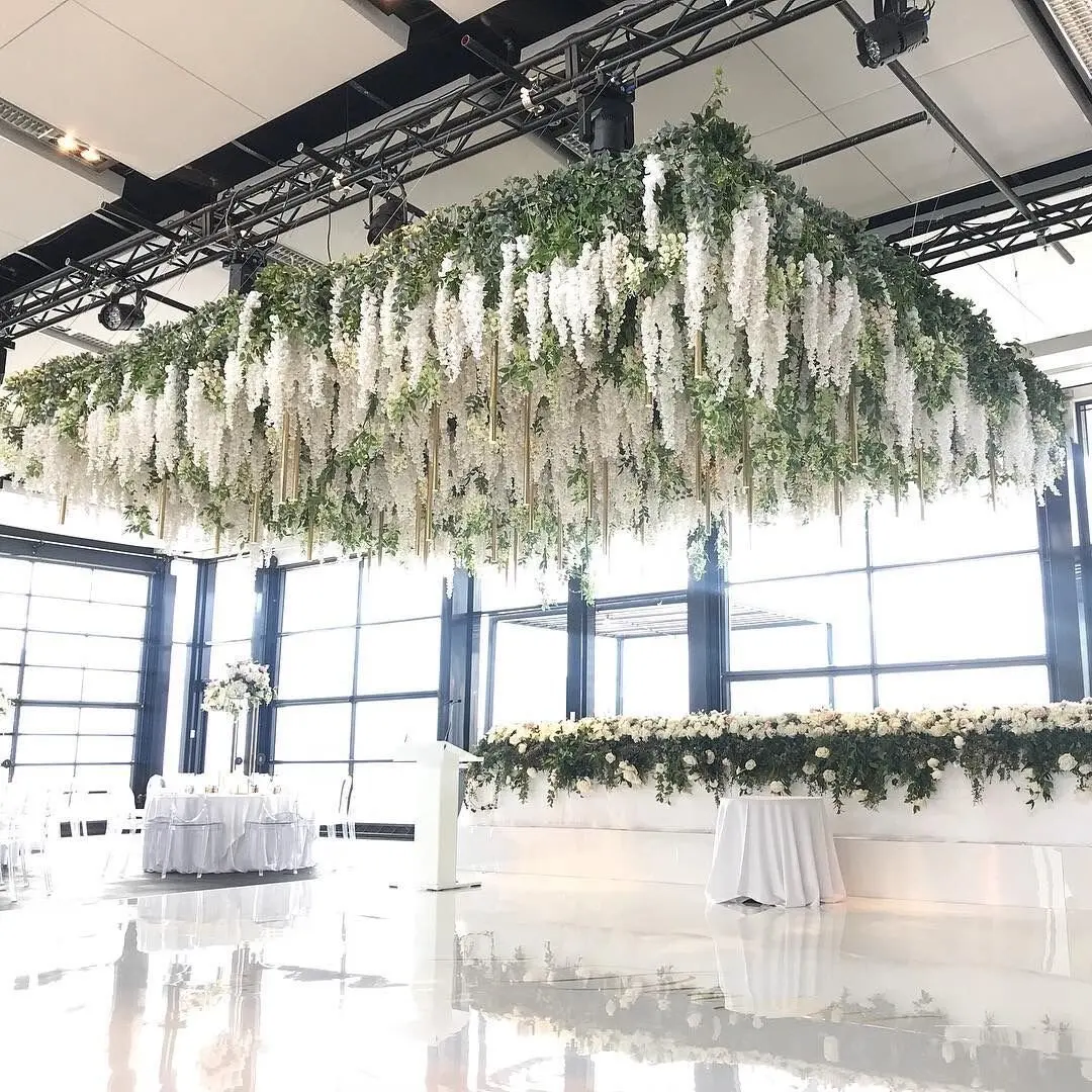 3.6 Feet Colorful Wisteria Vine Home Wedding Hanging Flowers Garland Artificial Dried Silk Decorative Flowers