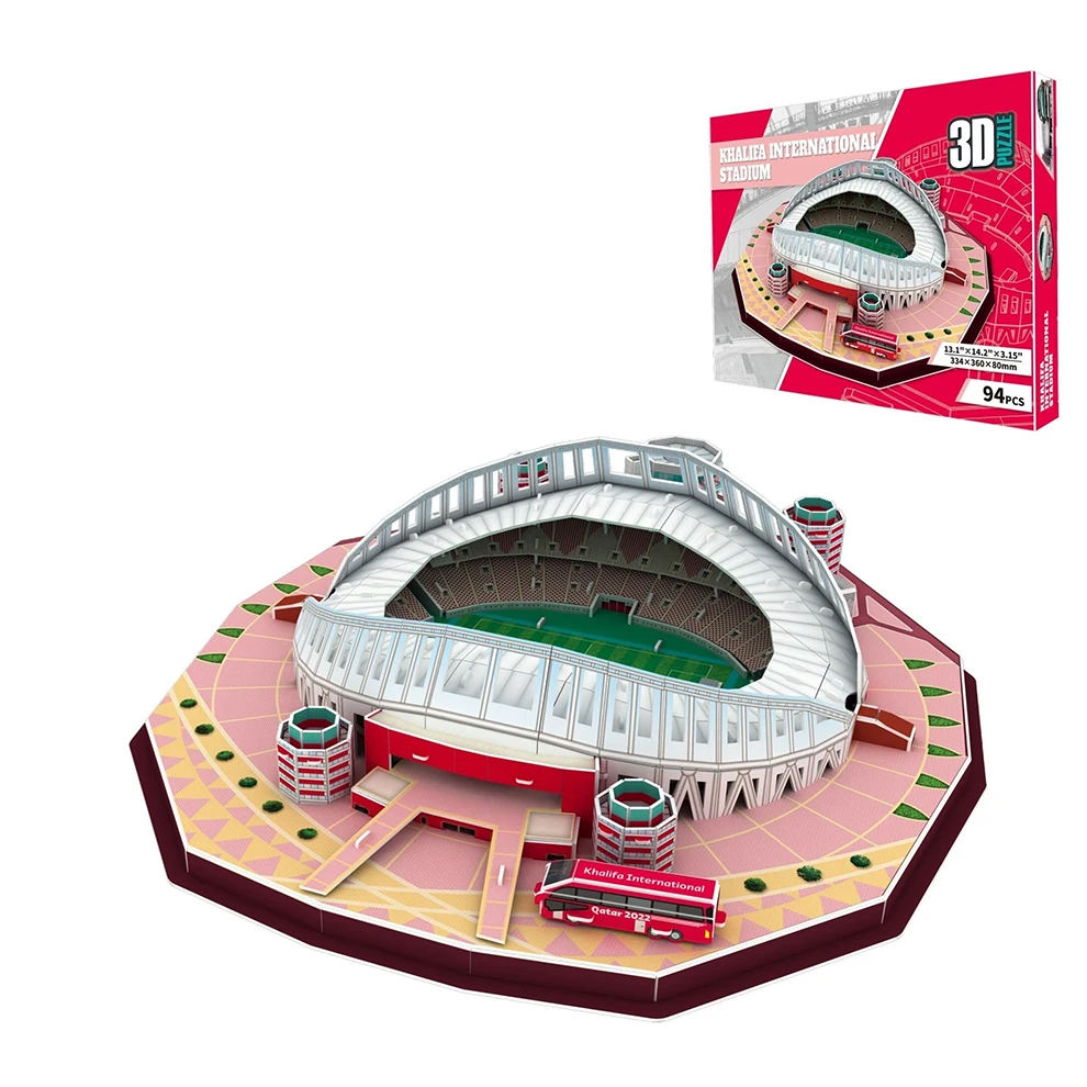 3D DIY Jigsaw Puzzles Qatar Wold Cup 2022 Khalifa Stadium With 94 PCS