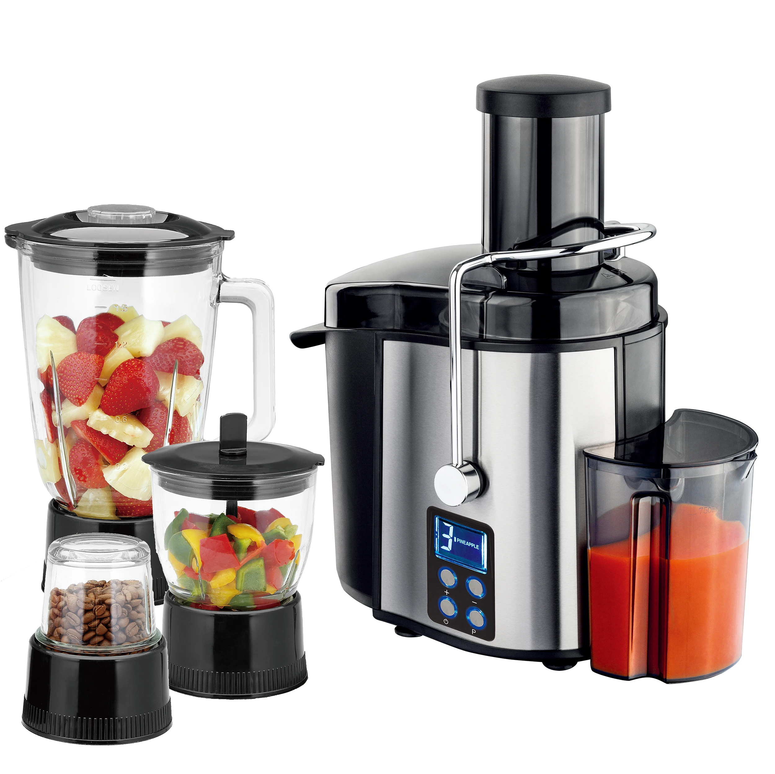 Manufacturer Power Juicer Easy Clean 800W Electric Kitchen Centrifugal Fruit Stainless Steel Fresh Juicer Blender Juicer Machine