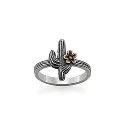 Vintage Silver Hollow Cactus Leaf Flower Crown Elephant Foxs Tiger Bird Animal Men Women Custom Charm Statement Rings