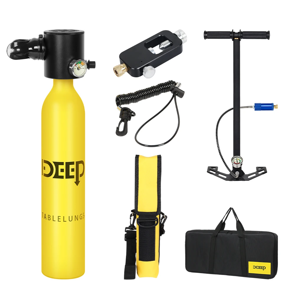 DIDEEP Portable 0.5L Mini Scuba Air Tank Full Set Diving Equipment