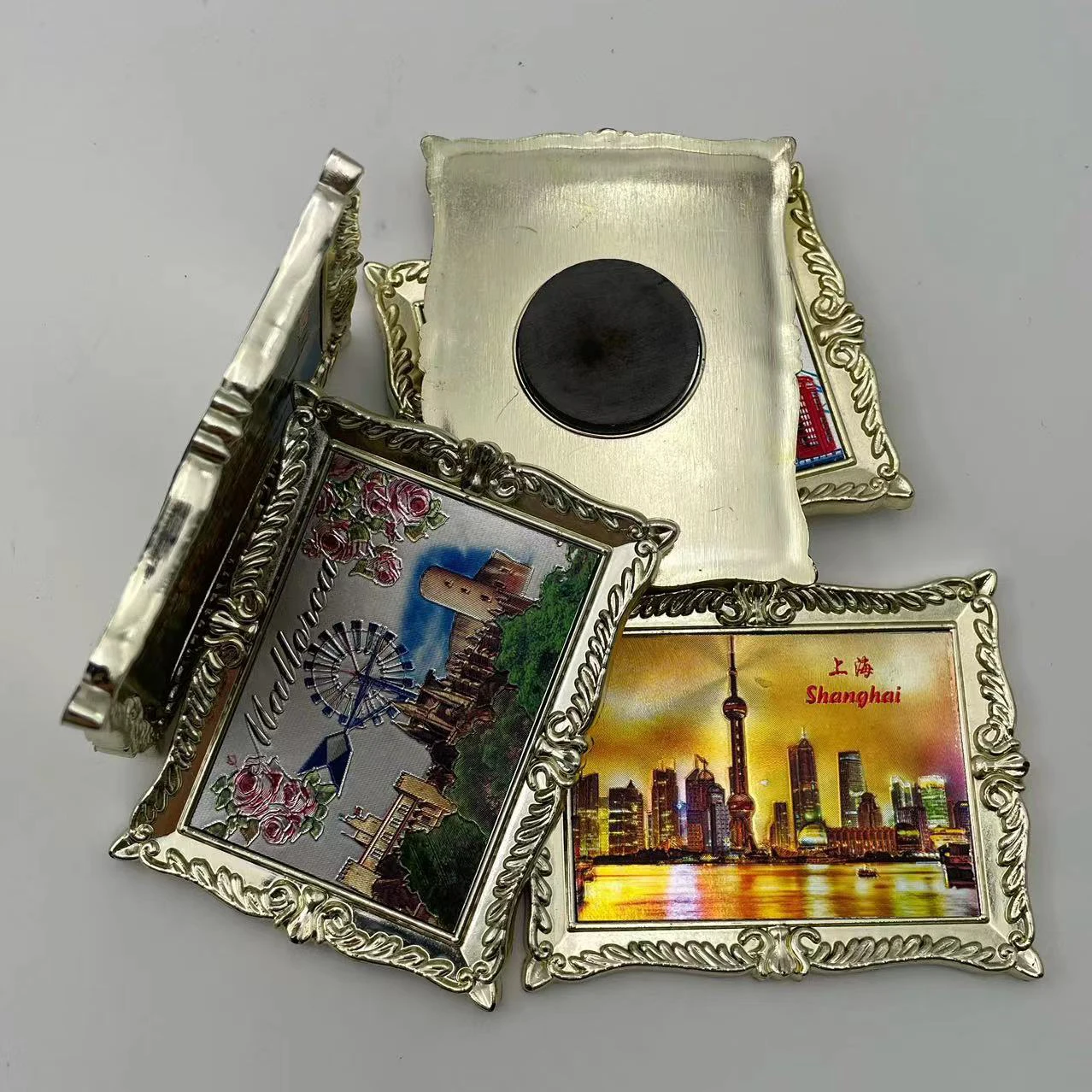 3d aluminium paper blank photo frame acrylic fridge magnet suvenir