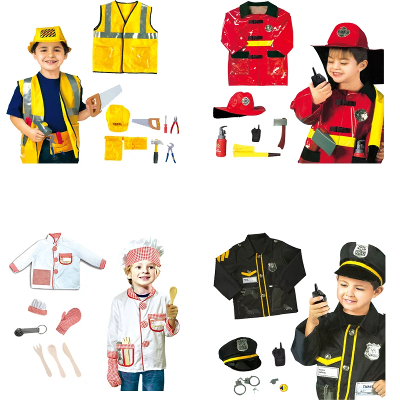 Hot Halloween costumes  for Boys Police  Doctor Nurse Firefighter Costume for Kids cosplay costumes for performances and parties