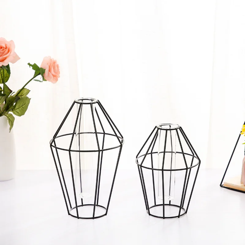 
Nordic Style Metal Iron Frame Vases For Home Decor 