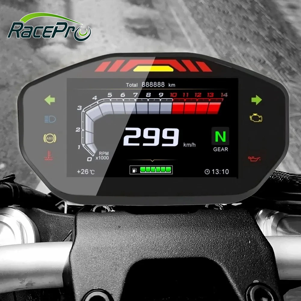 Universal Motorcycle LCD Digital Speedometer TFT 6 Gear Backlight Motorcycle Odometer For 2 4 Cylinders Motorcycle Meter