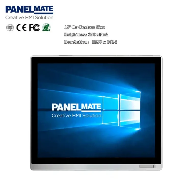 Factory Direct 19 Inch Waterproof Industrial Touch Display 9V-36V VGA USB  Full HD Lcd Capacitive Touch Industrial Monitor