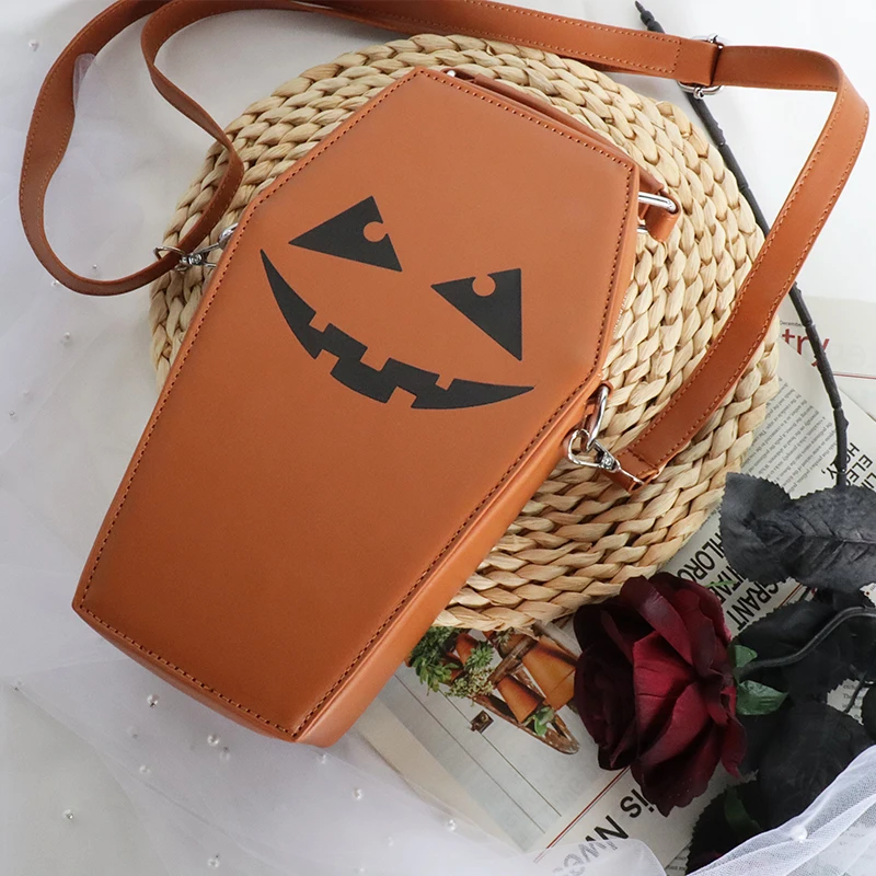 Factory Custom Halloween Purses Gothic Novelty Shoulder Bag Pumpkin Coffin Crossbody Bag for Women