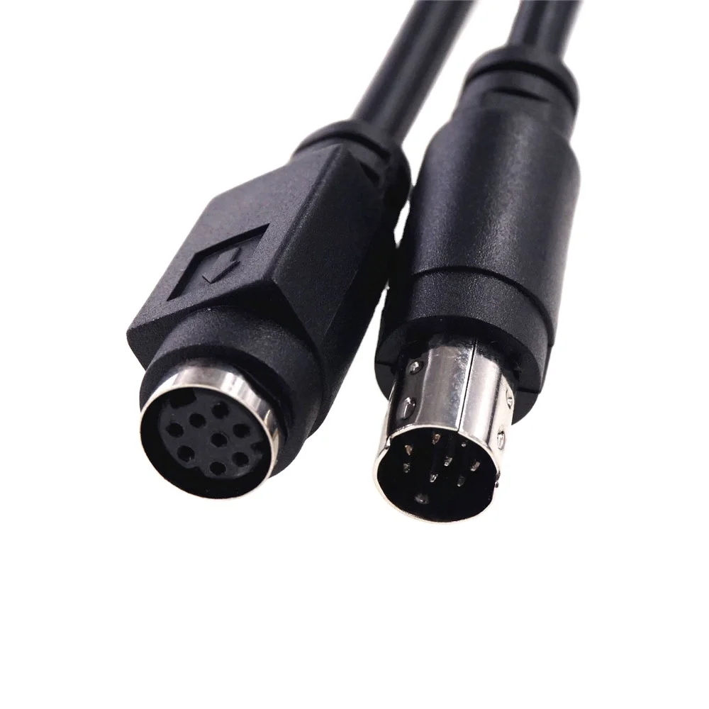 Circular MINI Din Connector 8 pin Male to female adapter Cable Plug Socket converter PLC Application shield Length 1.5 meter