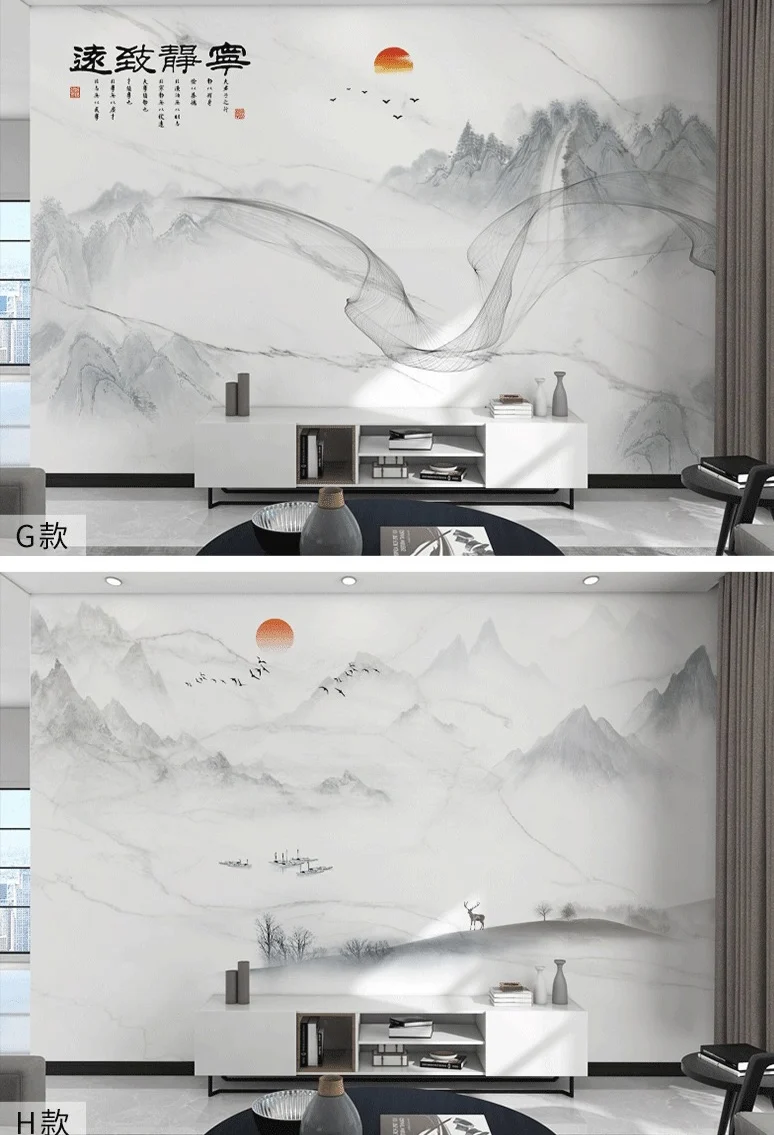 3d 10d Chinese style  flower and bird landscape living room TV wall background wallpaper interior home decoration wall cloth