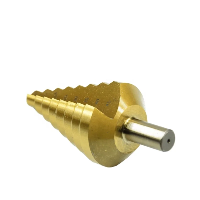 
10-45mm titanium coated straight flute HSS step drill bit for metal drilling 