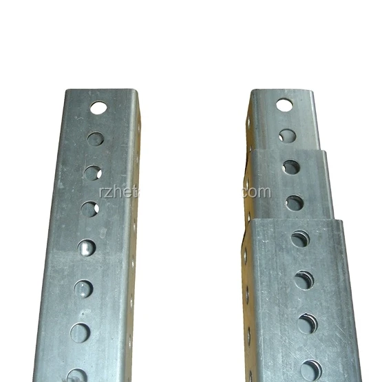 Galvanized square steel road sign post with holes