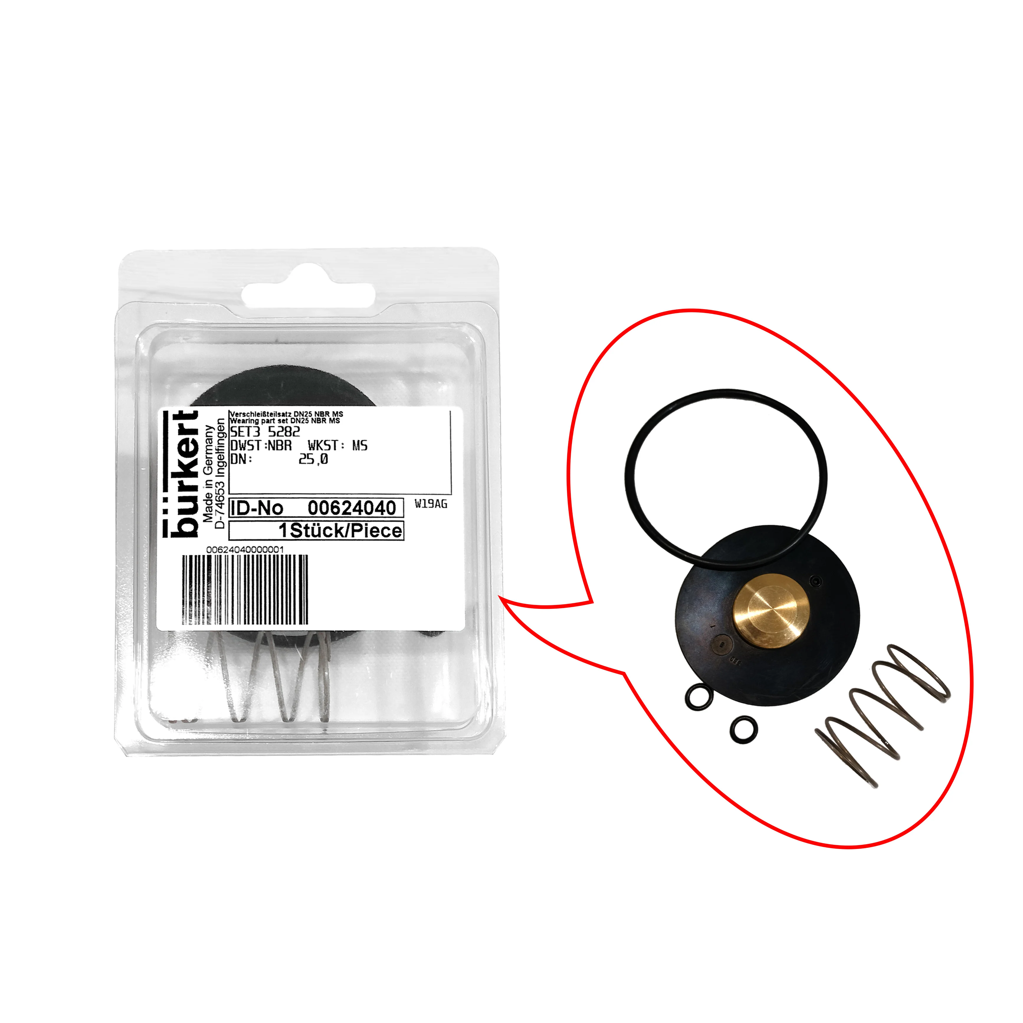Комплект одежды DN25 NBR 00624040 диафрагмы мембранного клапана Burkert